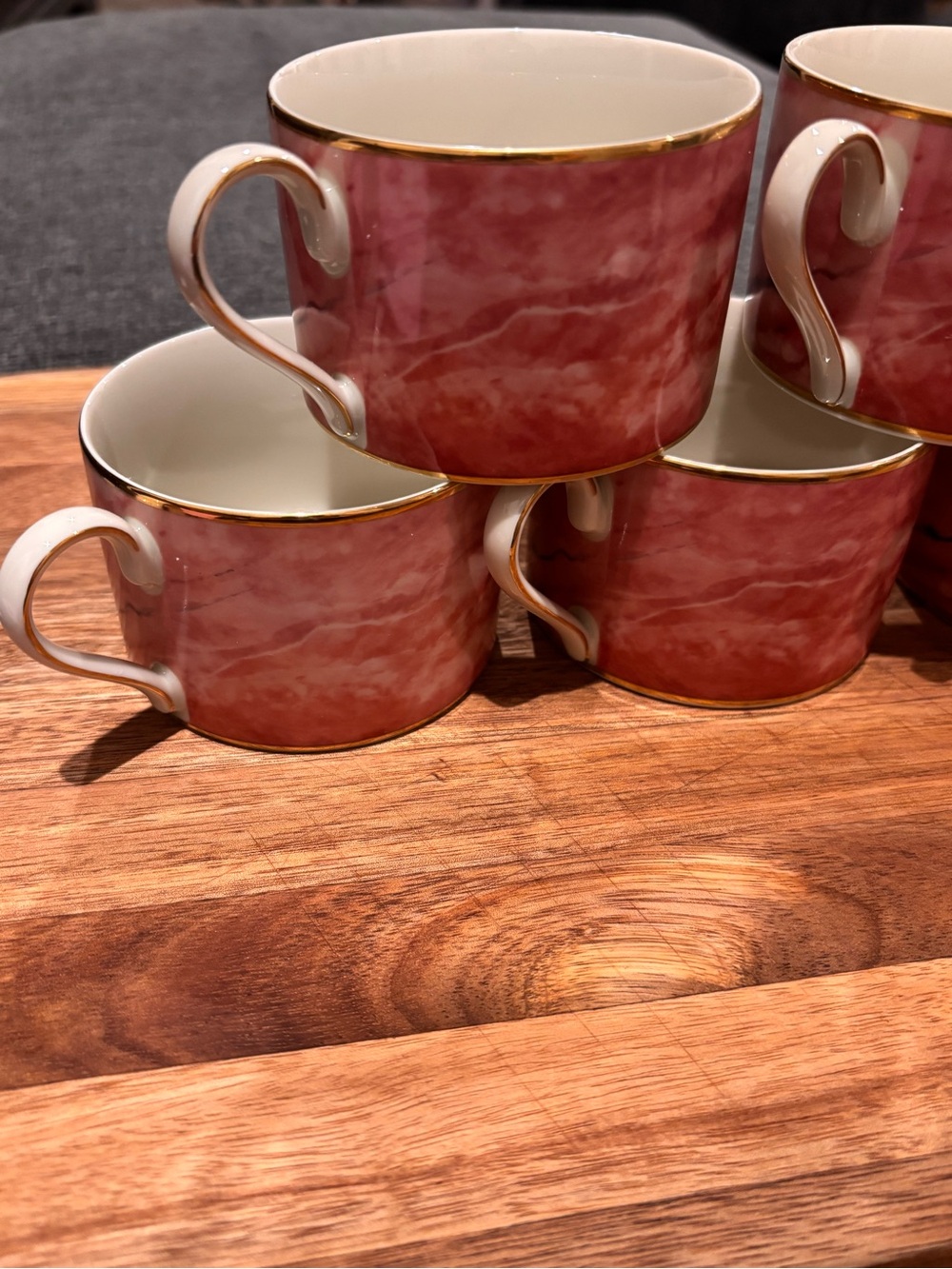 Vintage Mikasa Travertine Rose Teacups (Set of 7)